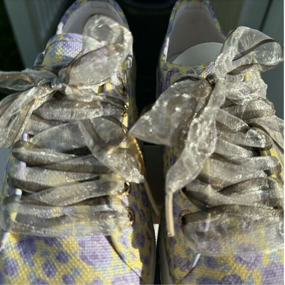 LoveShackFancy Superga FanCot Bindings Purple Floral Platform Sneakers 10.5 - Picture 12 of 16